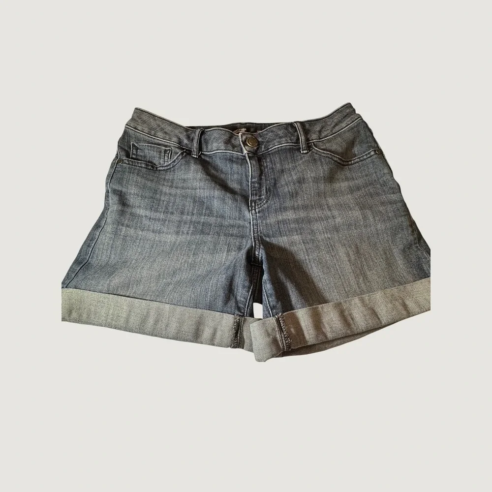 Simply Vera Vera Wang Womens Denim Cuffed Shorts Blue Size 4 Medium Wash Casual